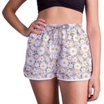 Short Feminino - Bege - Folhas