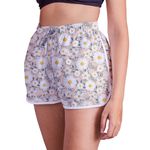 Short Feminino - Bege - Folhas