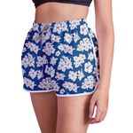 Short Feminino - Azul e Branco - Floral