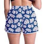 Short Feminino - Azul e Branco - Floral