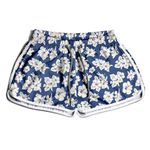 Short Feminino - Azul e Branco - Floral