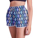 Short Feminino - Azul - Folhas