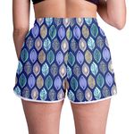 Short Feminino - Azul - Folhas