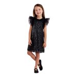 VESTIDO INFANTIL PETIT CHERIE PRETO PAÊTE MODERNO 3126150 Preto