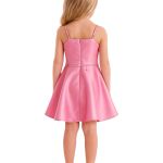 Vestido Infantil Petit Cherie Balonê com Cinto de Pedrarias Rosa