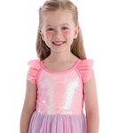 VESTIDO INFANTIL TULE E LANTEJOULAS MON SUCRÉ 3127026 Rosa