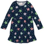 7818 VESTIDO INFANTIL ESTRELA MALHA FRIA MARISOL TAMANHO 10 AO 16 Azul