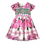 VESTIDO FESTA INFANTIL ROSAS LULUZINHA Pink