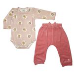 CONJUNTO BEBÊ BODY COM CALÇA PLUSH ANJOS BABY 221057 Rosa