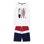 CONJUNTO REGATA SURF BOARD INFANTIL BRANCO MILON