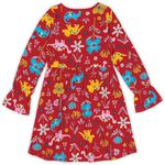 VESTIDO INFANTIL MARISOL MANGA LONGA ESTAMPADO TAM 1 AO 8 Vermelho Ref 784726