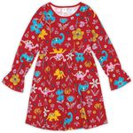 VESTIDO INFANTIL MARISOL MANGA LONGA ESTAMPADO TAM 1 AO 8 Vermelho Ref 784726