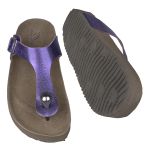 Papete Ox de Dedo em Couro Metalizada Cor Violeta