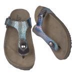 Papete Ox de Dedo em Couro Metalizado Craquele Arco Íris 