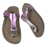 Papete Ox de Dedo em Couro Metaliazado Craquele Pink Dourada