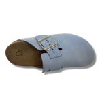 Clogs Ox em Couro Camurça Cor Azul Bebê 