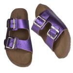 Sandalia Ox em Couro Metalizado Cor Violeta