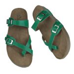 Papete Ox Duas Tiras de Dedo em Couro Naturalle cor Verde 
