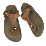 Papete Ox de Dedo em Couro Fossil Cor Caramelo 