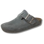 Clogs Ox em Couro Camurça Cor Cinza