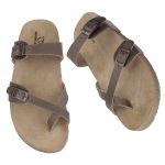 Papete Ox Duas Tiras de Dedo em Couro Fossil Cor Camel