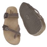 Papete Ox Duas Tiras de Dedo em Couro Fossil Cor Camel
