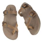 Papete Ox Duas Tiras de Dedo em Couro Fossil Cor Caramelo