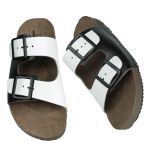 Papete Ox Duas Fivelas em Couro Naturalle Black White