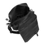 Bolsa Shoulder Bag em Couro Leiria Couro Preto Rústico 