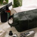 Necessaire Burgos Couro Verde Rústico com Alça de Mão