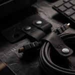 Kit Porta Cabos em Couro Alicante Couro Preto Rústico