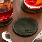 Kit Escritório com Mousepad Couro Verde Rústico