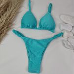 Conjunto Frufru Azul Piscina Canelado