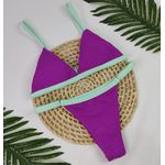 Conjunto Ivy Ibiza Roxo com Tiras Verdes