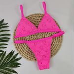 Conjunto Ivy Laise Flores Rosa Neon
