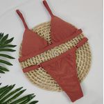 Conjunto Ivy Lurex Terracota