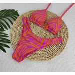 Conjunto Liz Zebra Rosa Com Laranja