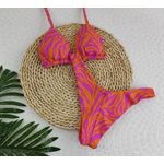 Conjunto Liz Zebra Rosa Com Laranja