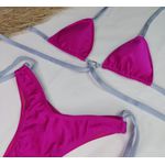 Conjunto Manu Rubi Trilobal Com Tiras Cinza
