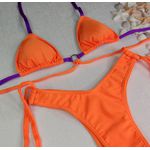 Conjunto Manu Laranja Neon mix de tiras Roxa/laranja