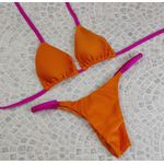 Biquíni Conjunto Summer Laranja Com tiras Rosa - Trilobol