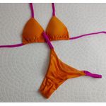 Biquíni Conjunto Summer Laranja Com tiras Rosa - Trilobol