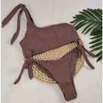 Conjunto Top Faixa Listrado Nude 