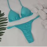 Conjunto Fio Dental Azul Piscina