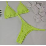 Conjunto Fio Dental Amarelo Neon Canelado