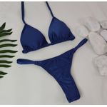 Conjunto Fio Dental Azul Marinho Canelado