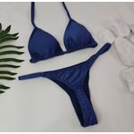 Conjunto Fio Dental Azul Marinho Canelado