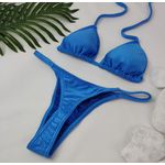 Conjunto Fio Dental Azul Canelado
