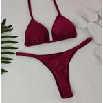 Conjunto Fio Dental Vinho Canelado
