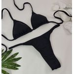 Conjunto Fio Dental Preto Liso